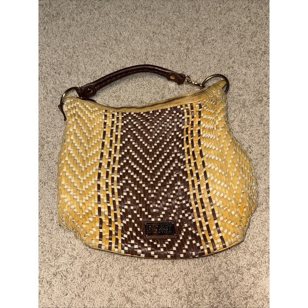 Badgley Mishka Plaid Crossbody Bag Medium Size Gold Hardware Leather Bag B000458